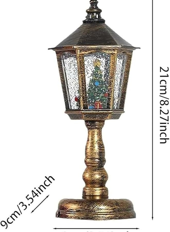 فانوس ثلج عيد الميلاد البني مع أضواء LED وموسيقى العطلات وتأثير الشمعة ومصباح الطاولة - Image 4