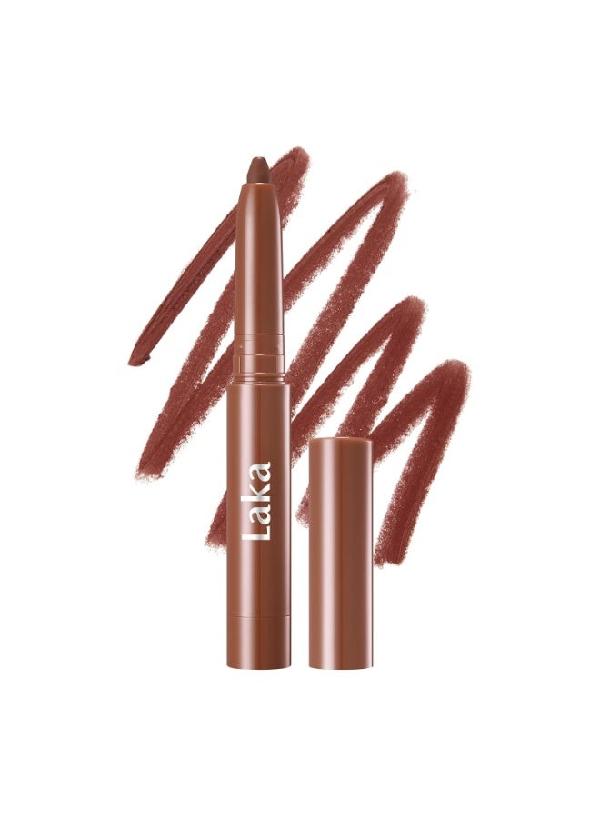 Laka Lip Liner - Smooth & Blendable Soft Matte Lip Contour Pencil for Shaping & Overlining Lips | Waterproof Formula, Oil-Cleanse Off, Long-Lasting Wear | #07 Espresso Temper - Image 1