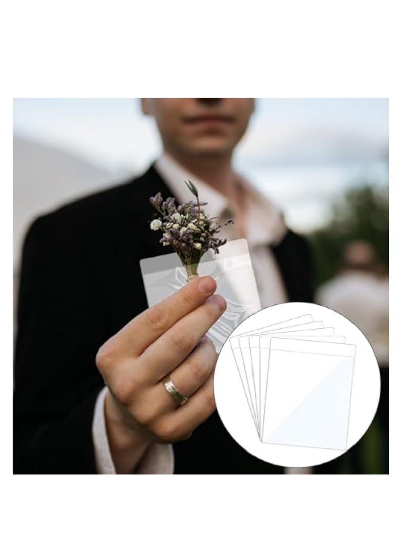 Zikra 20 Pcs Boutonniere Sleeve, Pocket Boutonniere Plastic Flower Sleeve, Pocket Boutonniere Holder for Suit Jacket Pocket, Pocket Square Boutonniere for Wedding Groomsmen, No need to Poke Holes - Image 3