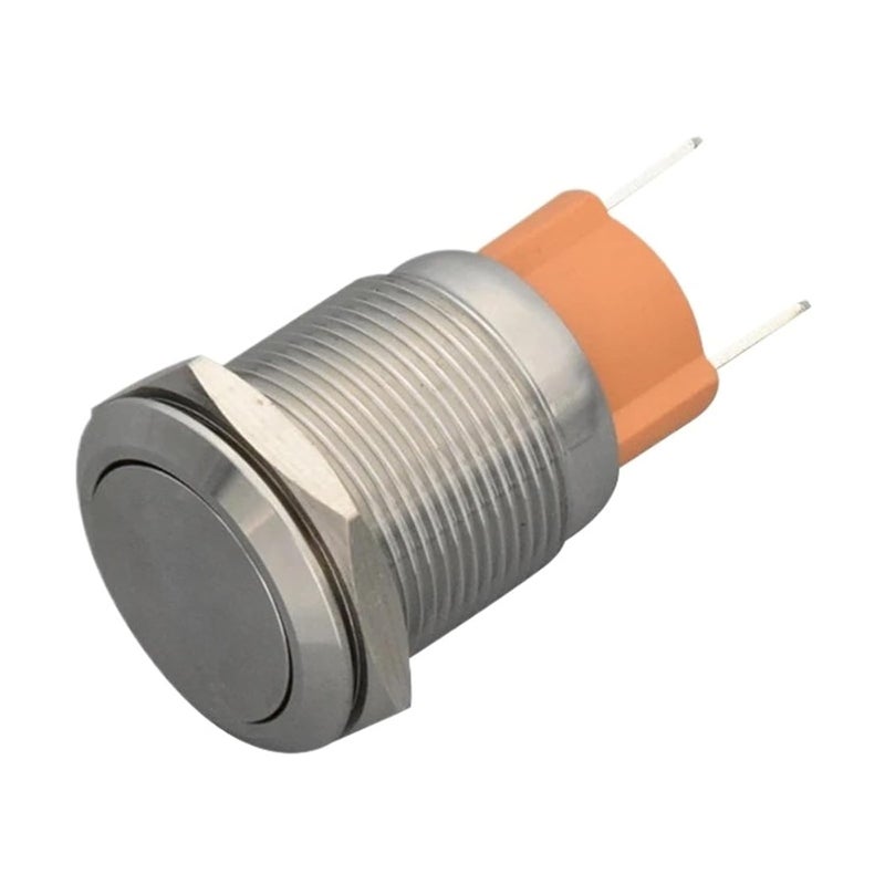 IP67 مقاوم للماء 2 دبوس 16 مم 19 مم مفتاح ضغط معدني قفل ذاتي إعادة ضبط 15A 250VAC - Image 1