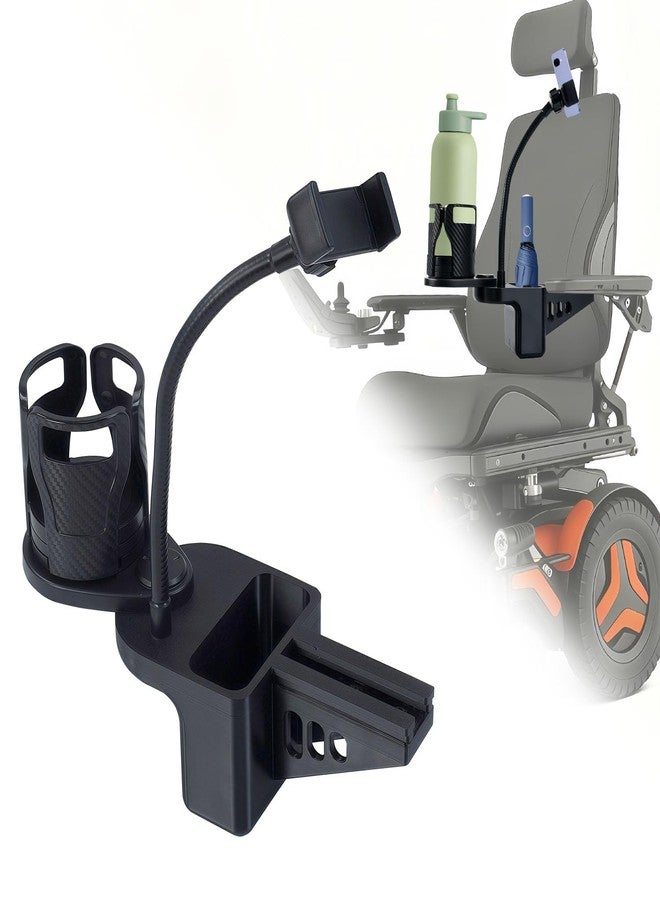 Vornalex Cup Holder for Permobil Power Wheel Chair, 3-in-1 Cup Holder - Image 1