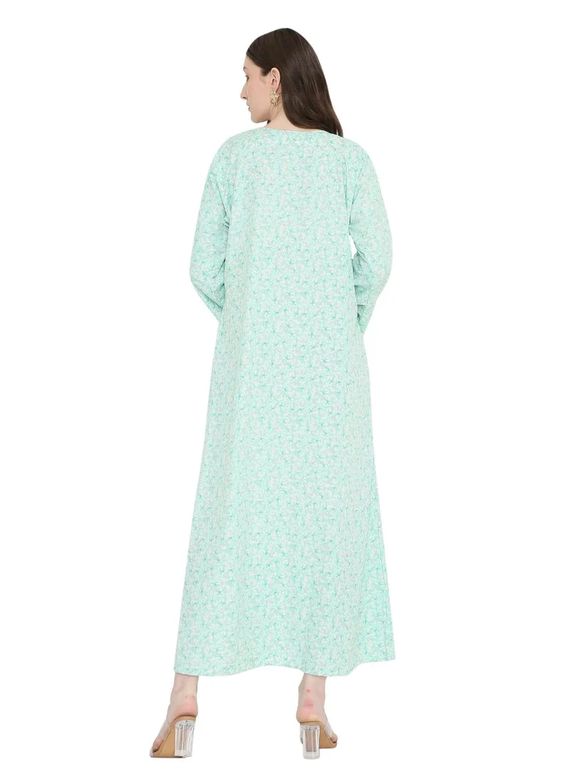هانا آند سارا elegant thread embroidery with tiny prints arabic kaftan jalabiya dresses