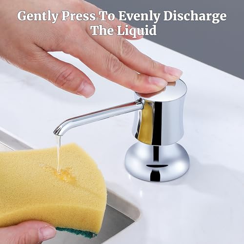 Ultimate Unicorn Sink Soap Dispenser for Kitchen Sink Chrome Upgrade with 40" Silicone Extension Tube Kit, Connect to Your Soap Bottle Directly - Image 4