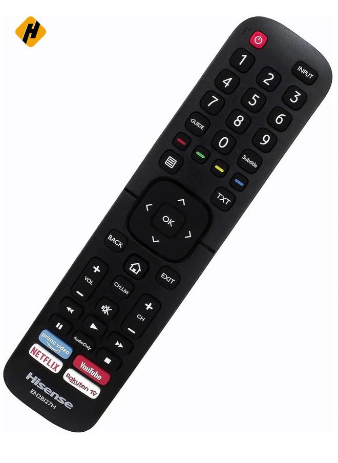 Replacement Remote Control EN2BI27H for Hisense 4K UHD TVs H50B7100 H50B7100 H50B7300 H50B7500 H50B7500UK H50BE7200 H50BE7400 with battery