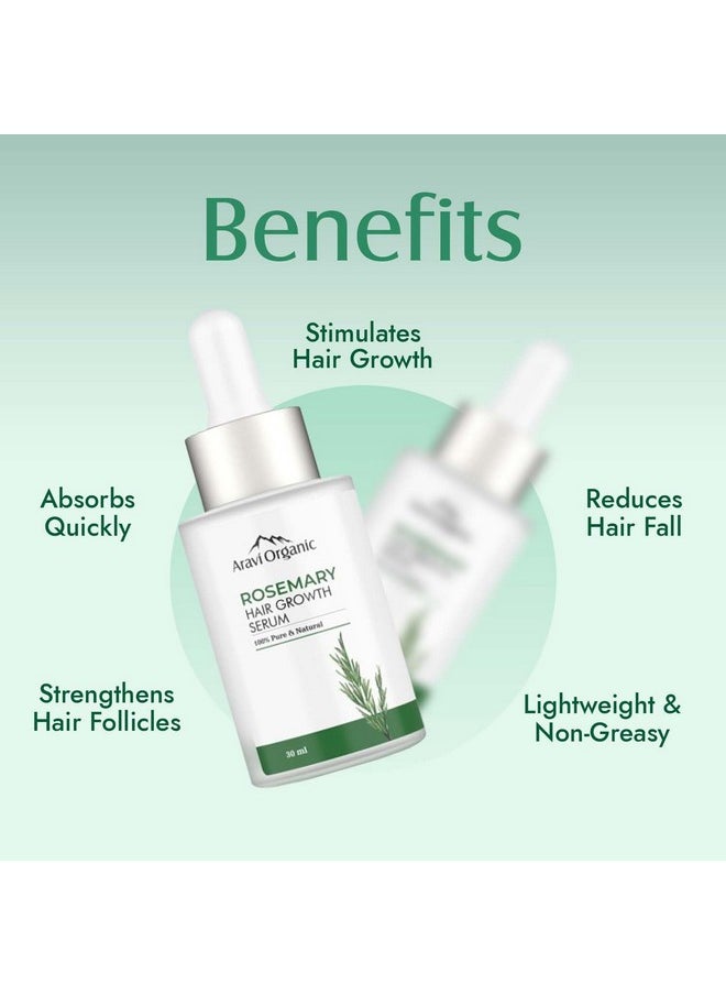 Aravi Organic Rosemary & Biotin Hair Growth Serum - For Hair Growth, Strengthens Hair, And Nourishes Scalp - 30 Ml  - Image 2