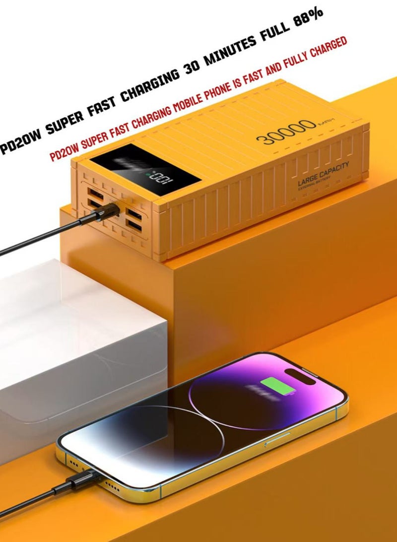 TNGames Creative Container-Style PD Fast Charging Power Bank 30000mAh | 66W Super Fast Charge + 20W Bidirectional PD | High-Capacity Portable Power Bank | Compatible with iPhone/Android/Laptops | White - Image 3