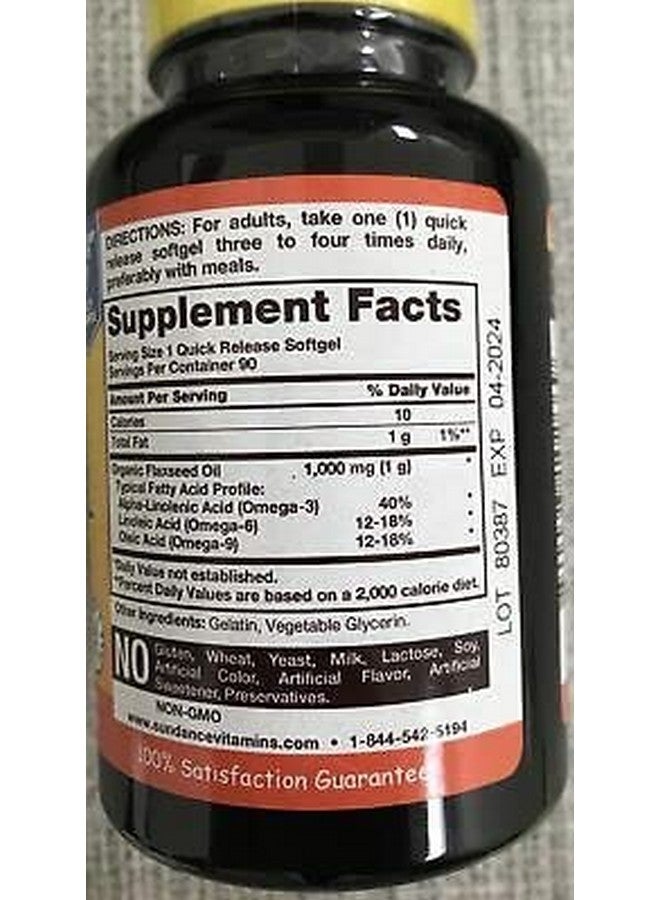 Sundance Flaxseed Oil 1000 Mg Tablets 90 Count Sd731 - Image 3
