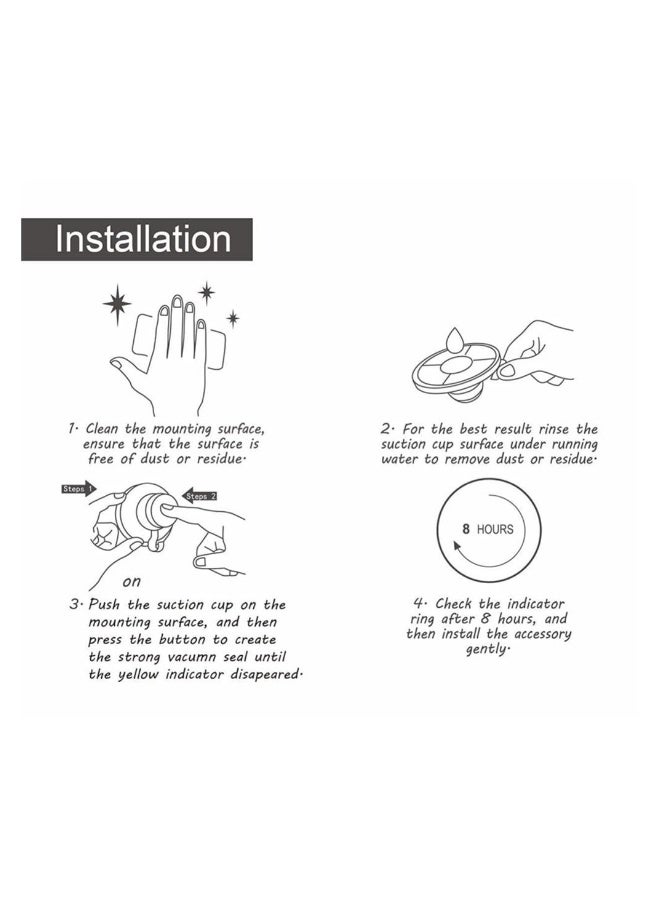 حامل رأس دش بمش suction cup قابل للتعديل الارتفاع، حامل حائط متعدد الاتجاهات قابل للإزالة. - Image 3