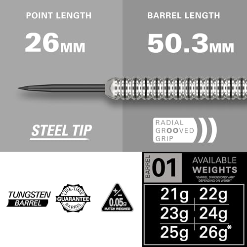 Target Darts Artemis 25G Tungsten Steel Tip Darts Set - 6 Pro Grip Shafts - 9 Pro Ultra Flights – Dart Wallet - Dart Counter App Coupon Bundle - Image 2