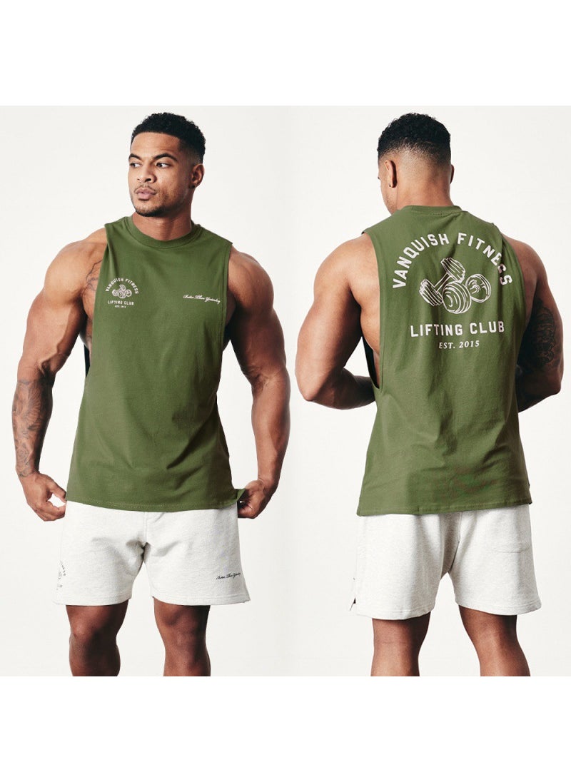 Generic - Vq Muscle Fitness Brothers Summer New Fitness Vest Mens Tops Outdoor Running Leisure Sports Sleeveless Bx7 white - Image 1