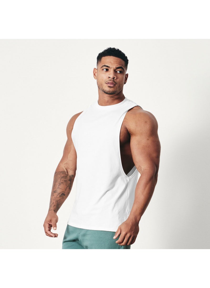 Generic - Vq Muscle Fitness Brothers Summer New Fitness Vest Mens Tops Outdoor Running Leisure Sports Sleeveless Bx7 white - Image 1
