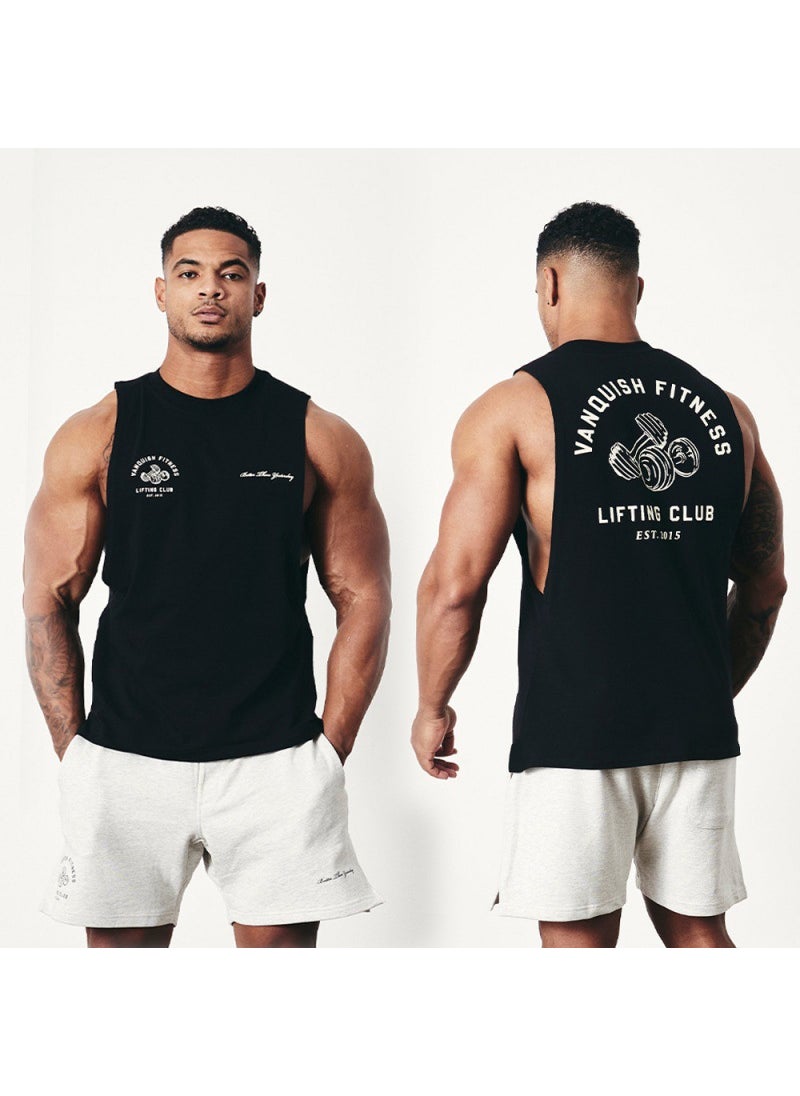 Generic - Vq Muscle Fitness Brothers Summer New Fitness Vest Mens Tops Outdoor Running Leisure Sports Sleeveless Bx7 white - Image 1