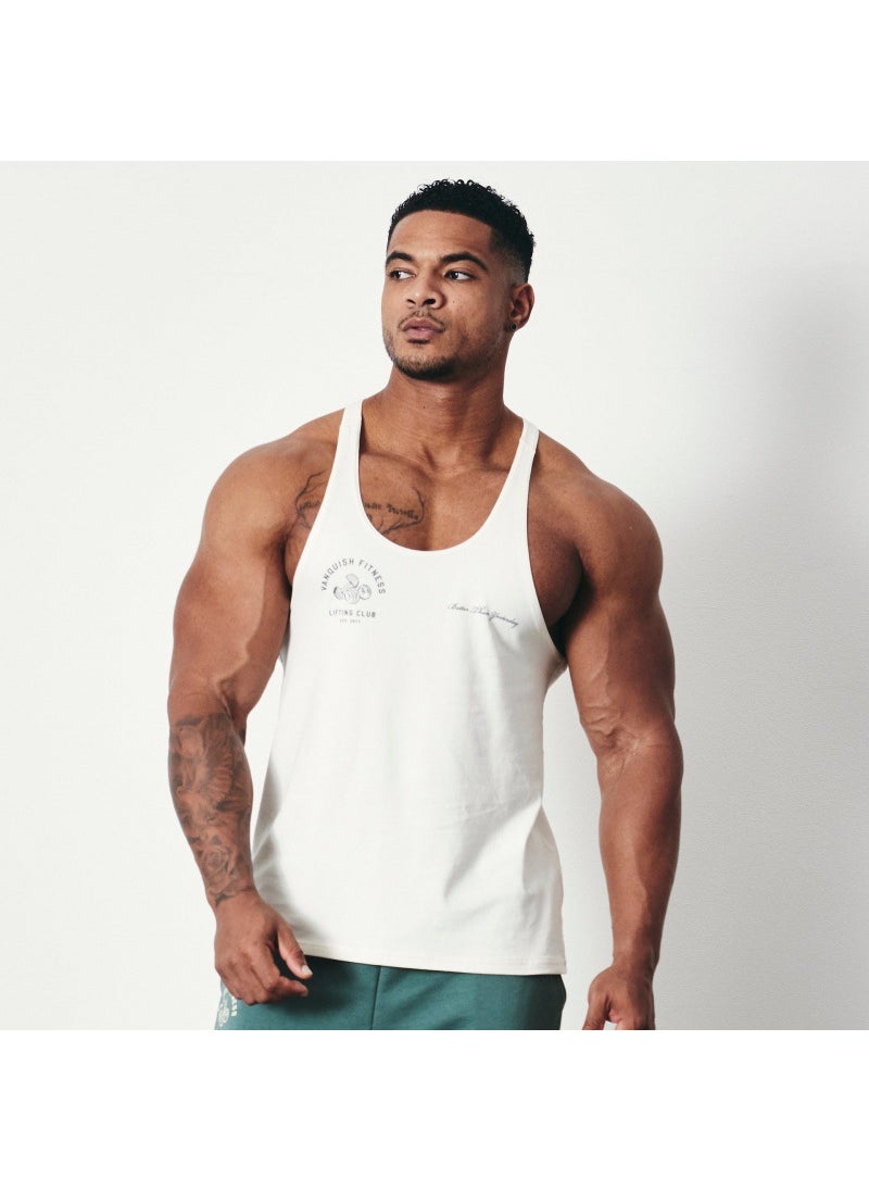 Generic - Vq Muscle Fitness Brothers Summer New Fitness Vest Mens Tops Outdoor Running Leisure Sports Sleeveless Bx7 white - Image 1