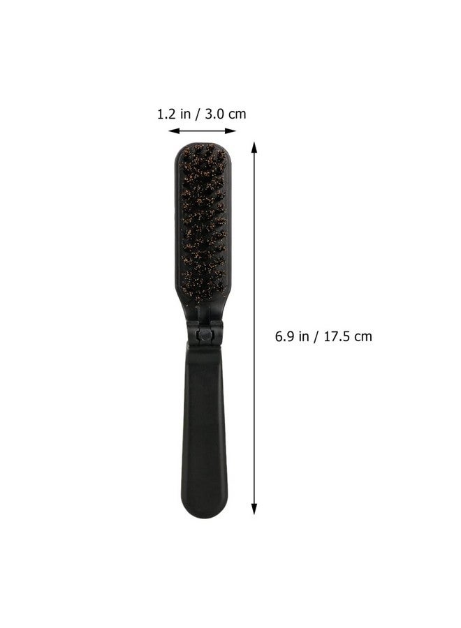 KALLORY Small Home Stylish For Men Daily Travel Mustache Pocket Hair Folding Brush Black Comb Beard Portable Detangling Barber Outdoor Straighten Brush Grooming - Image 4