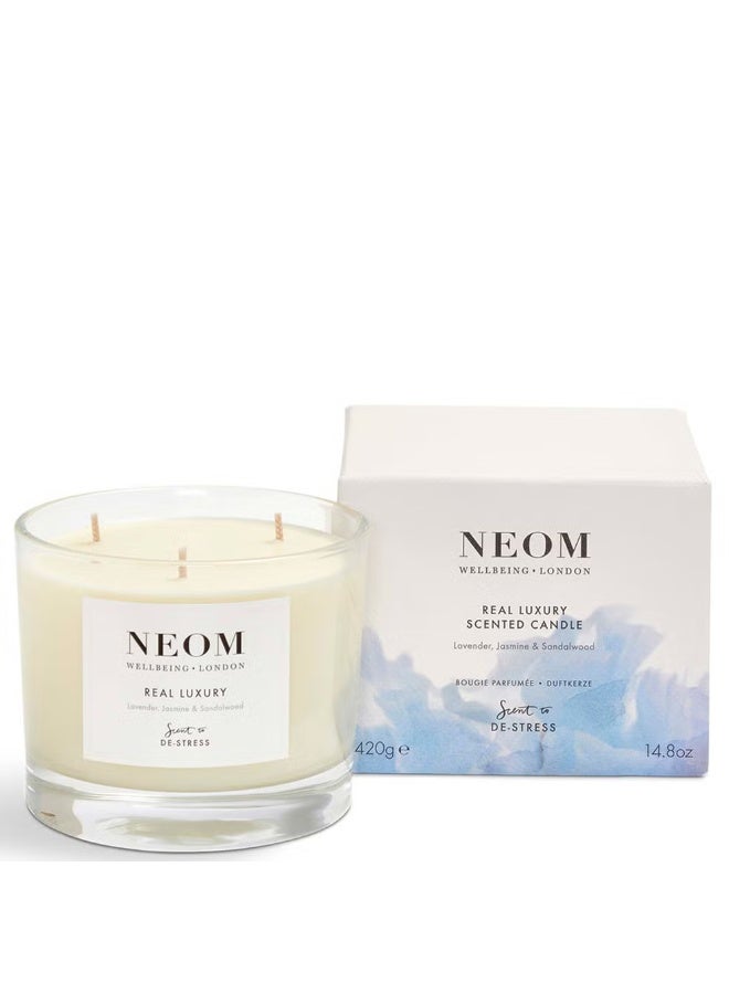 نيوم شمعة نيوم الفاخرة المعطرة بثلاث فتائل لتخفيف التوتر - Image 1