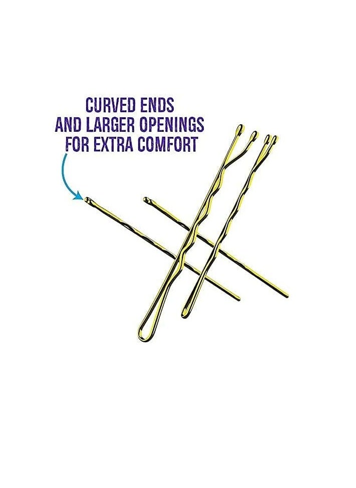 Premify 120 Pcs Bobby Pins in Plastic Box, Gold Color Hair Grips, Hair Pins for Women (5.5cm / 2 Inches), Ideal For All Hair Types  - Image 3