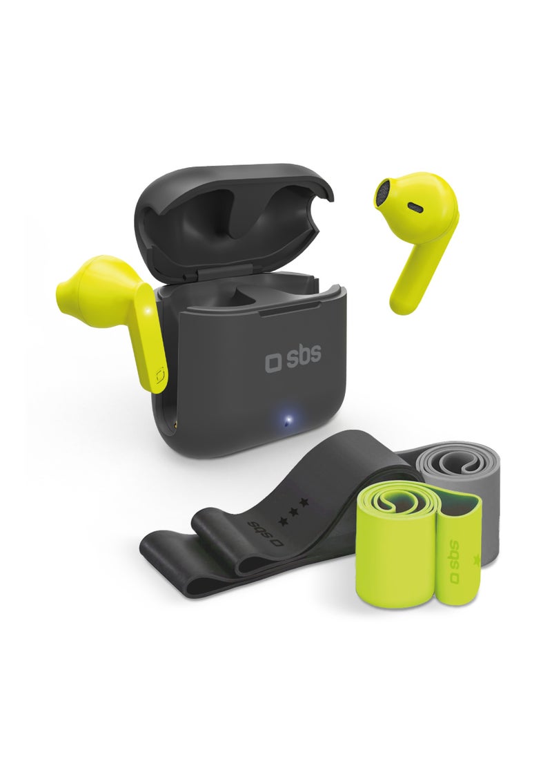 SBS True Wireless Stereo earphones Bluetooth BT TWS earbuds headphones with elastic bands kit and automatically wirelessly pair with each other for tablets, Laptop, iPhone, Samsung, Huawei and others  - Image 1
