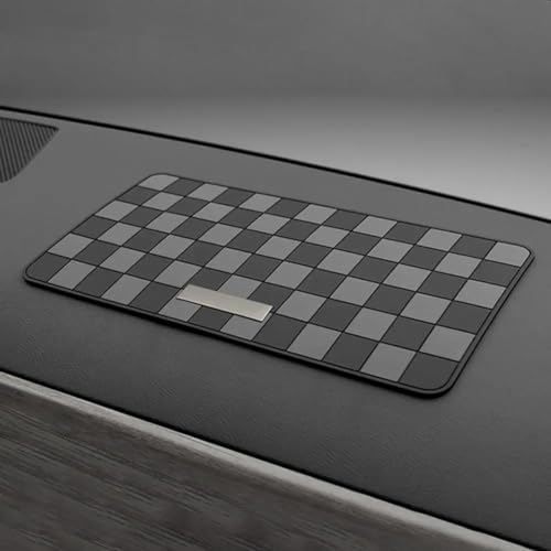 aakichi Rubber Adhesive-Free Car Mat Grid Pattern Car Anti-Slip Mats High Temperature Resistant Interior Decor Mobile Phone Holder for Fit for All Car'S - Image 1