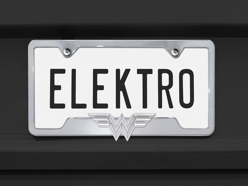 Elektroplate Wonder Woman 3D Chrome Metal Open License Plate Frame - Image 2