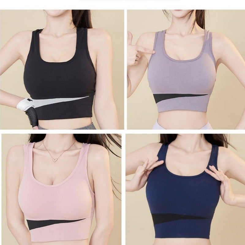 Sports High-Intensity Underwear Shock-Proof Bra Running Fitness Push-Up Sagging Yoga Beautiful Back Military Training Vest Bra - Image 1