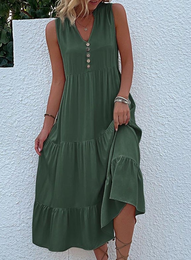Yailla Summer Vest Skirt Sleeveless Loose Casual Dress 