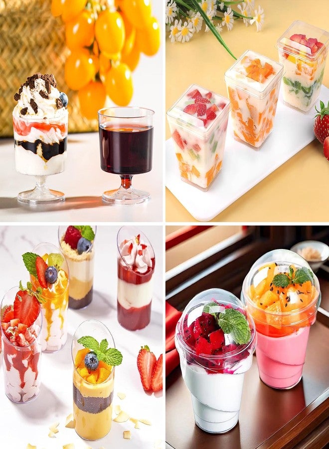 LifeIdeas 380 Pack Mini Dessert Cups with Spoons and lids, 5 oz Mini Clear Parfait Cups, Shooters Cups for Party, Round Yogurt Cups, Reusable Fruit Ice Cream Cake Pudding Cups - Image 3