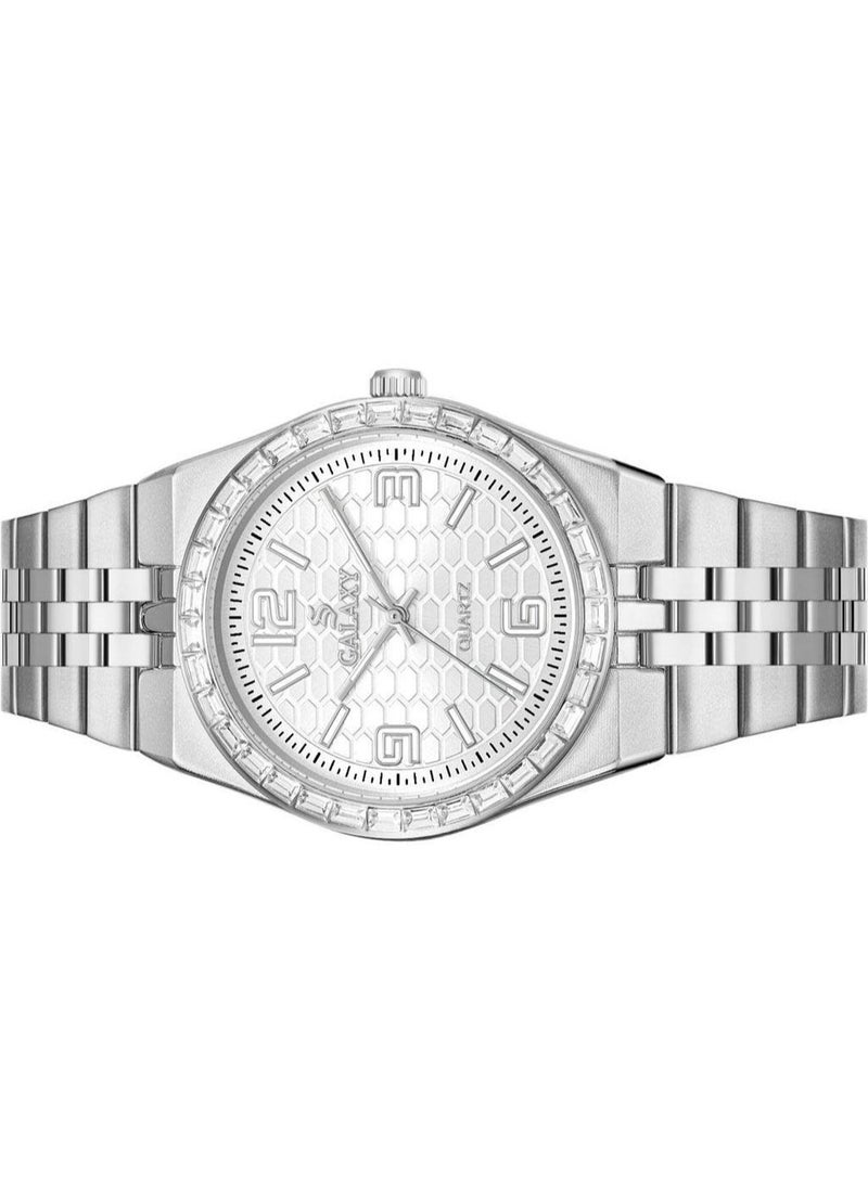 جالاكسي ساعة جالكسي GS-2398 للجنسين، ساعة معصم تناظرية، هيكل من الفولاذ المقاوم للصدأ، تصميم كلاسيكي أنيق، ساعة للارتداء اليومي - Image 3