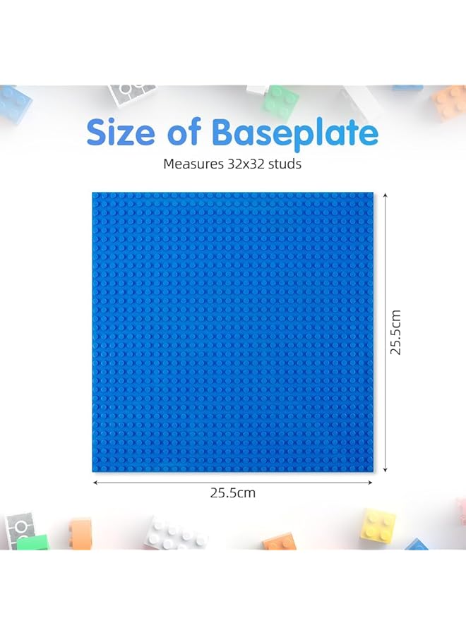KASTWAVE Classic Baseplates 4 Pack Square 32X32 Stud Building Base 10"×10" Large Building Board Base Plates 100% Compatible With All Major Brands Build And Display Board Set - Image 2