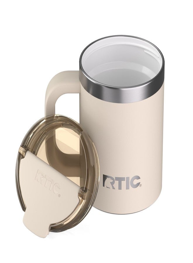RTIC 12oz Essential Mug with Lid and Handle, Ceramic Lined, Insulated, Stainless Steel, Metal, Double Wall Vacuum-Insulation, Portable, Travel Cup for Hot and Cold Drink, Beach - Image 1