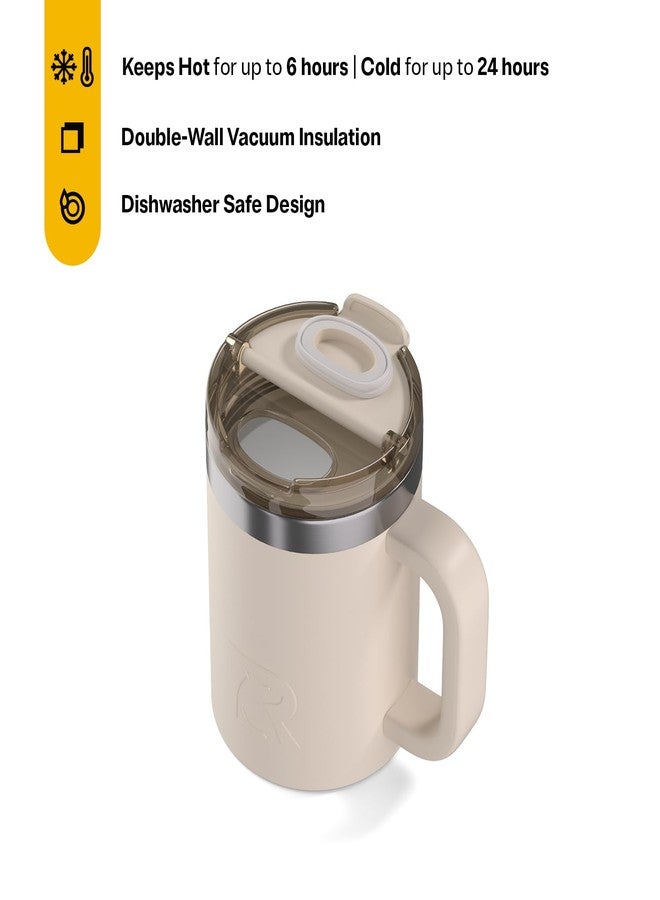 RTIC 12oz Essential Mug with Lid and Handle, Ceramic Lined, Insulated, Stainless Steel, Metal, Double Wall Vacuum-Insulation, Portable, Travel Cup for Hot and Cold Drink, Beach - Image 3