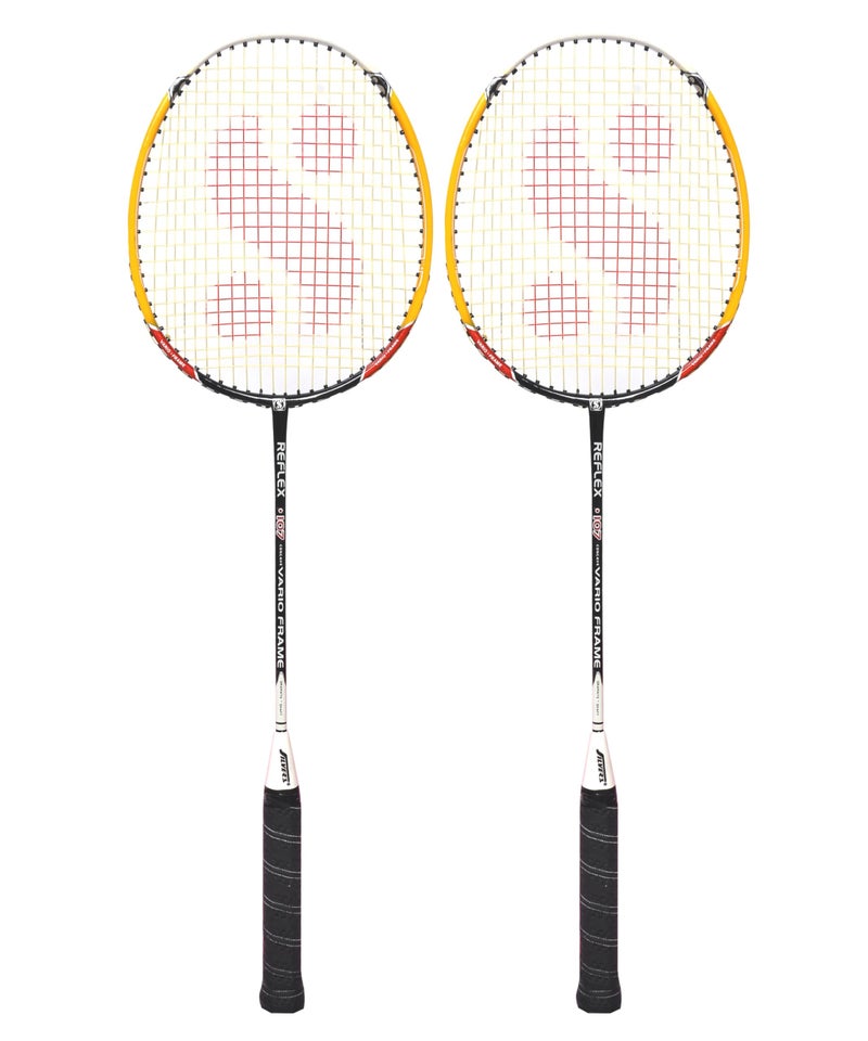 Silvers Silver's Graphite Shaft Jointless Reflex Badminton Kit (2 Racquets with Full Cover)(Yellow/Black) - Image 2