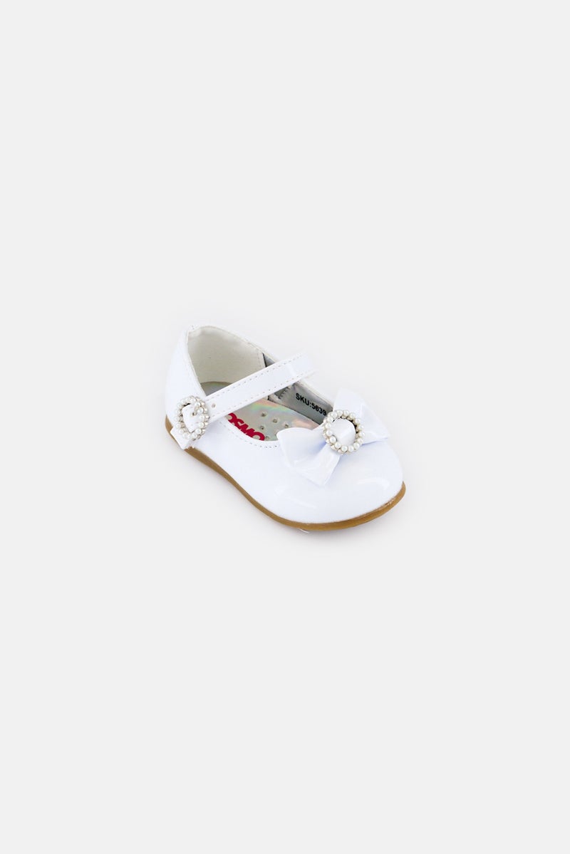 Josmo Toddlers Girl Velcro Closure Shoes, White - Image 1