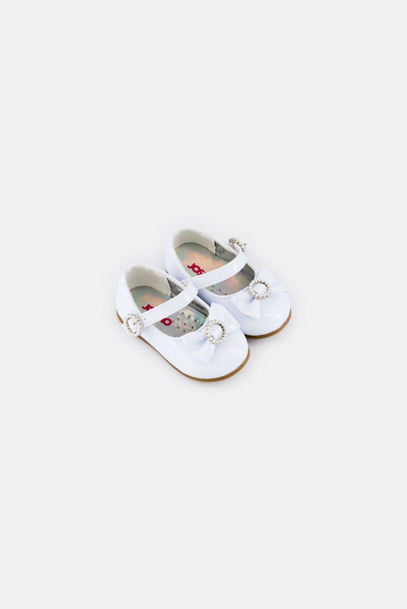 Josmo Toddlers Girl Velcro Closure Shoes, White - Image 4