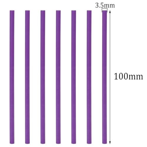 PPhtony 50Pcs Candy Paper Sticks Candy Making Treat Stick for Christmas Birthday Party Cake Pop Cupcake Topper Rainbow Candy Cookie Dessert Chocolate Sucker (Purple, 3.5x100mm) - Image 2