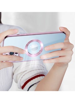 COBLUE Luxury Clear Plating Soft Case Cover With MagSafe Wireless Charging Function For Apple iPhone 14 Pro Purple  - Image 4
