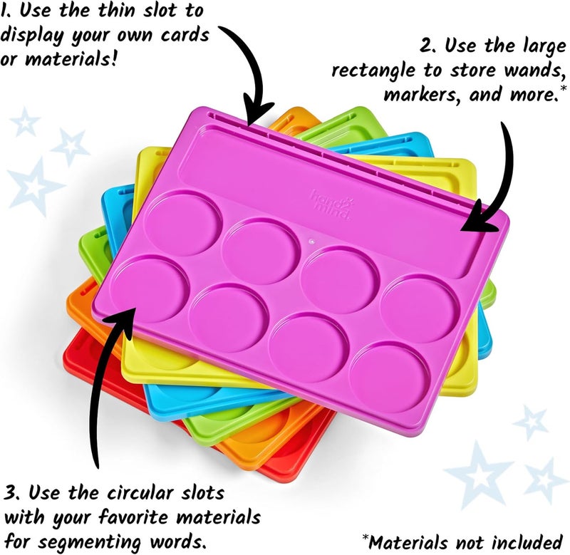 hand2mind hand2mind Little Minds at Work Sound Segmenting Trays by Tara West Phonemic Awareness Science of Reading Manipulatives Elkonin Boxes Letter Sounds Preschool Learning Activities Set of 6 - Image 3