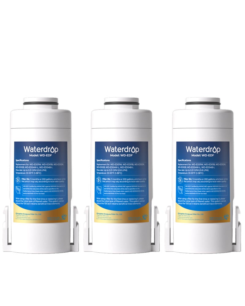 Waterdrop WD-EDF Replacement Filters for Waterdrop Electric Water Filter Pitcher 𝐖𝐃-𝐄𝐃𝟎𝟏/𝐄𝐃𝟎𝟐/𝐄𝐃𝟎𝟒/𝐄𝐃𝟎𝟏𝐀/𝐄𝐃𝐂𝟎𝟏, 3 Months or 200 Gallons, NSF/ANSI 401&53&42, 3 Filters - Image 1