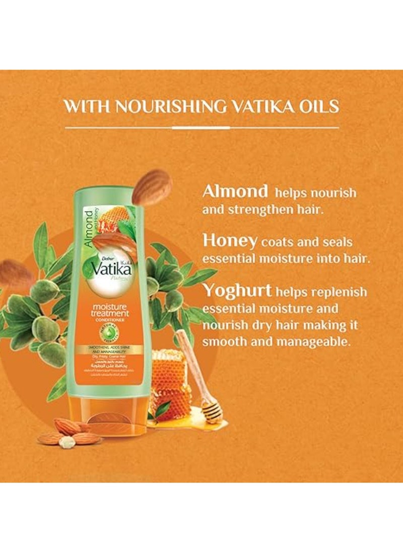 VATIKA Vatika Naturals Conditioner Almond & Honey For Dry,Frizzy,Coarse Hair - 360 Ml  - Image 3