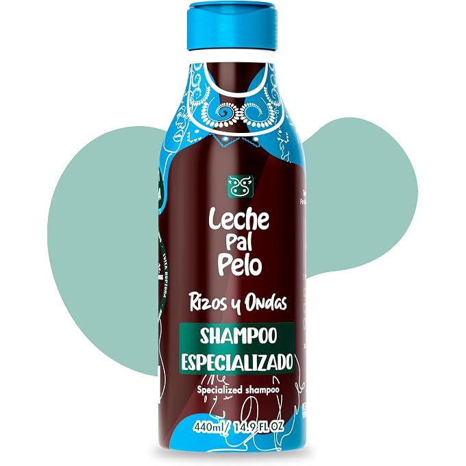Leche Pal Pelo Rizos & Afro For Dry And Damaged Hair Specialized Shampoo Curls Para Cabello Seco y Maltratado Champu Especializado 14.9oz-440ml - Image 1