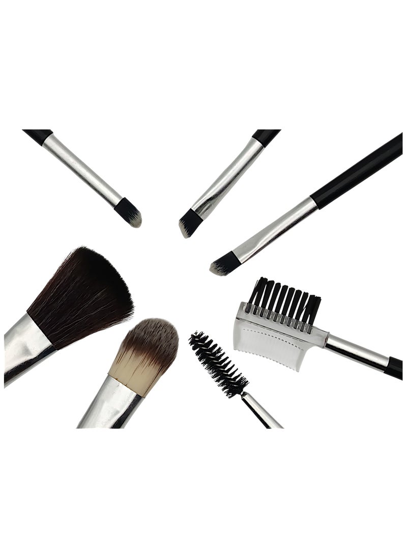 6 BEAUTY - 7-Piece Makeup Brush Set - Black - Image 1