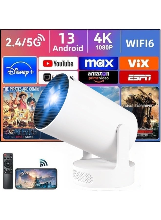 YT HY300Ultra Smart Mini Projector with WiFi 6 and Bluetooth 5.4, 4K Support Full HD,5W Soundbase Speaker, 180° Rotation, Compatible with TV Stick Smartphone HDMI - Image 1