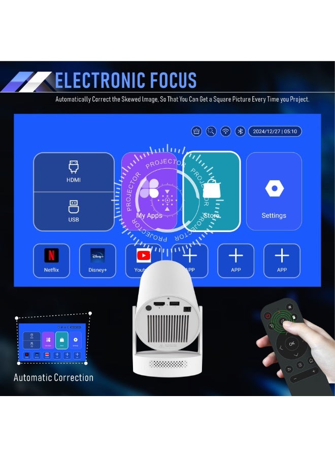 واي تي جهاز عرض HY300Ultra الذكي الصغير مزود بتقنية WiFi 6 و Bluetooth 5.4، يدعم دقة 4K Full HD، مكبر صوت بقوة 5 واط، قابل للدوران 180 درجة، متوافق مع أجهزة بث التلفزيون والهواتف الذكية و HDMI - Image 3