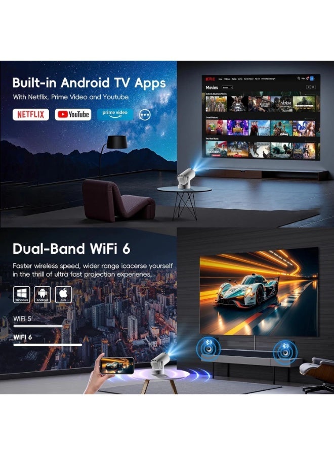واي تي جهاز عرض HY300Ultra الذكي الصغير مزود بتقنية WiFi 6 و Bluetooth 5.4، يدعم دقة 4K Full HD، مكبر صوت بقوة 5 واط، قابل للدوران 180 درجة، متوافق مع أجهزة بث التلفزيون والهواتف الذكية و HDMI - Image 4