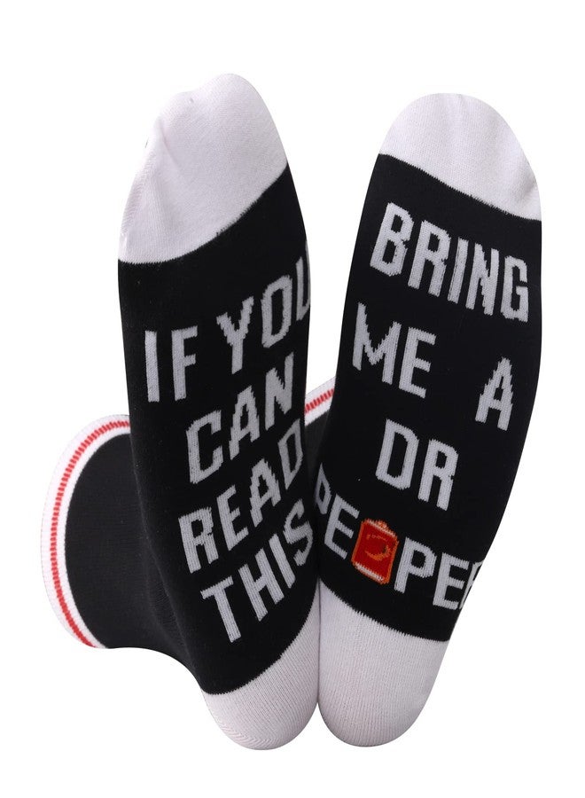GJTIM Drinking Socks Carbonated Drinks Lover Novelty Socks for Men Women (D Black) - Image 1