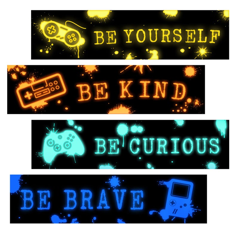 Robmoda Game Wall Decals Glow in The Dark Gamer Sticker Inspirational Wall Decor for Boys Room Kids Bedroom Playroom Nursery Decorations - Image 3