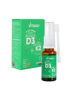 VITAGO Plant-Based D3 Spray, Vitamin K2 - 1000 IU, Drops/Spray-  20ml  - Image 1