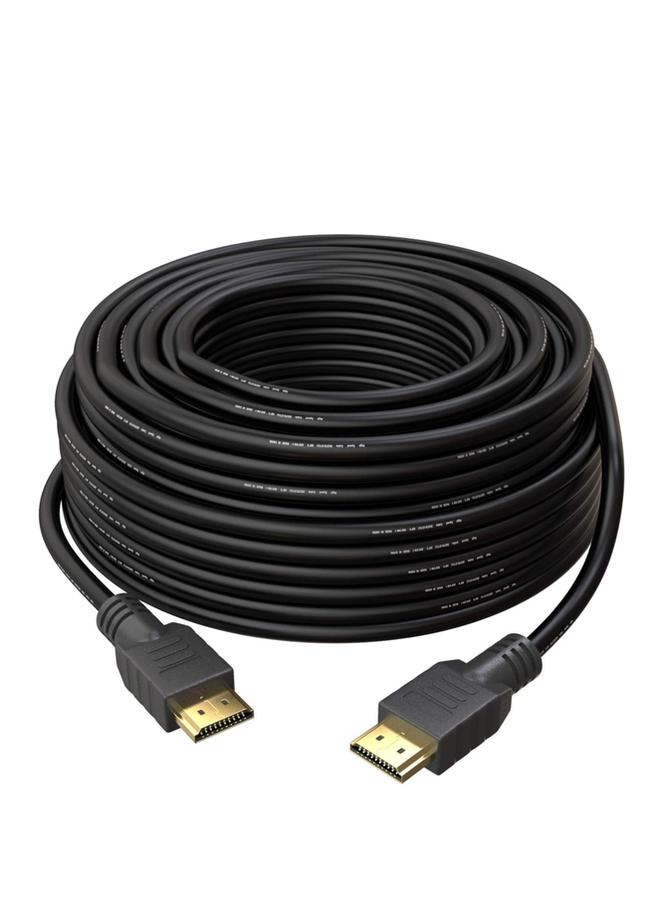 كابل HDMI v1.4 بطول 15 مترًا،  | سلك عالي السرعة مع إيثرنت 3D ARC | FHD 1080P، 1080i، 4K PS4 Xbox One Sky HD Laptop TV CCTV | مطلي بالذهب والأسود - Image 1