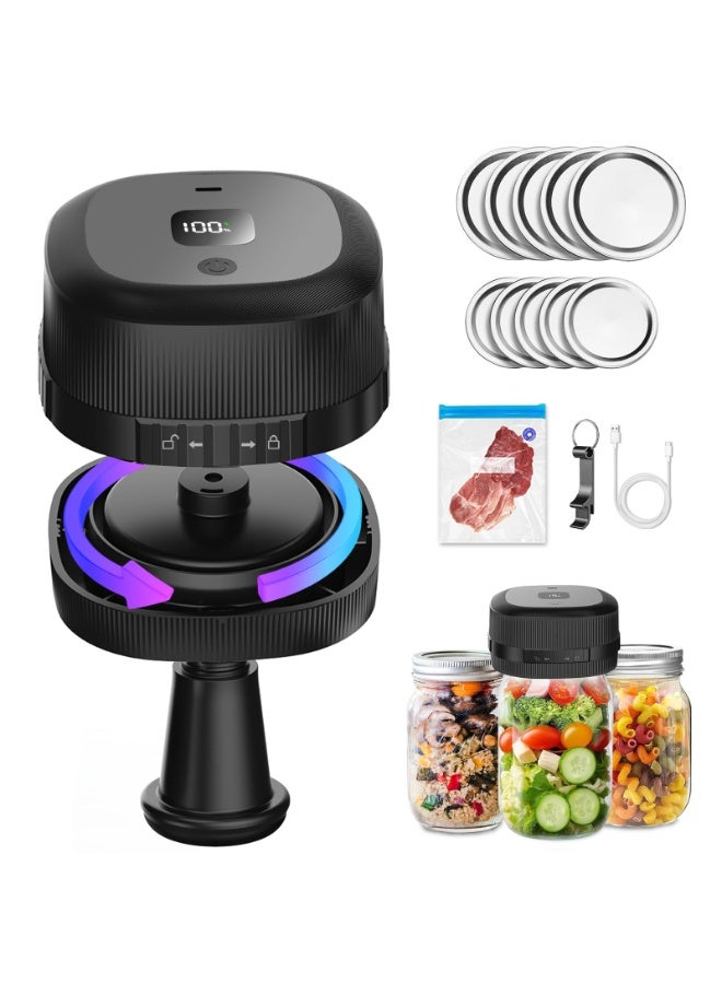 Mason Jar Vacuum Sealer, 3 in 1 Electric Jar Sealer Kit for Regular or Wide Mouth Mason Jars, Vacuum Seal Bag, 10 Lids, Can Opener, Automatic Canning Sealing Machine for Food Storage - Image 1