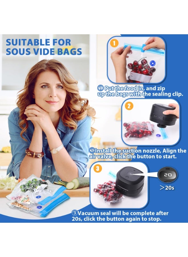 Mason Jar Vacuum Sealer, 3 in 1 Electric Jar Sealer Kit for Regular or Wide Mouth Mason Jars, Vacuum Seal Bag, 10 Lids, Can Opener, Automatic Canning Sealing Machine for Food Storage - Image 5