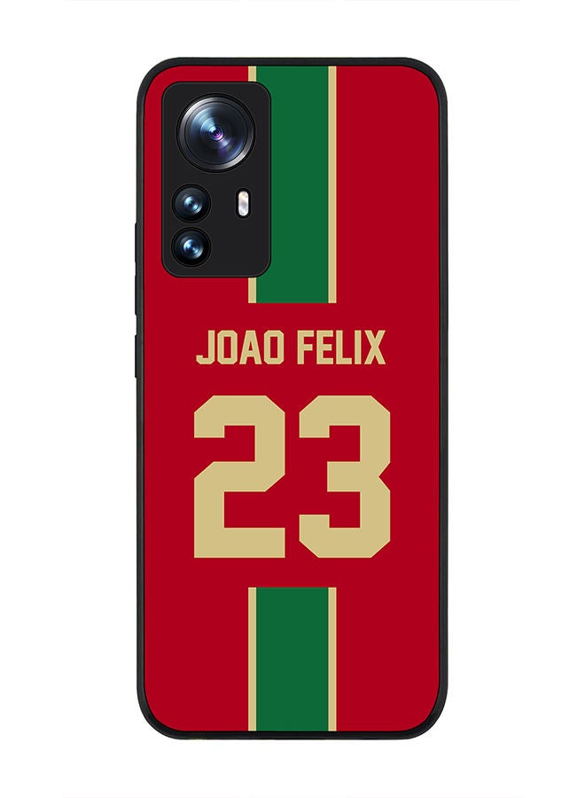 Stylizedd Rugged Black edge case for Xiaomi 12 / Xiaomi 12X Slim fit Soft Case Flexible Rubber Edges Anti Drop TPU Gel Thin Cover - Football Team - Portugal Player Name - Joao Felix - Image 1